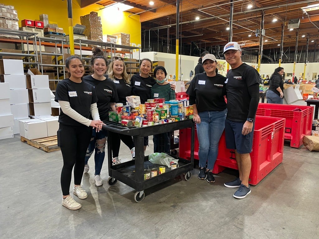 The Vagaro team volunteering at Alameda County Food Bank as part of Vagaro Cares.