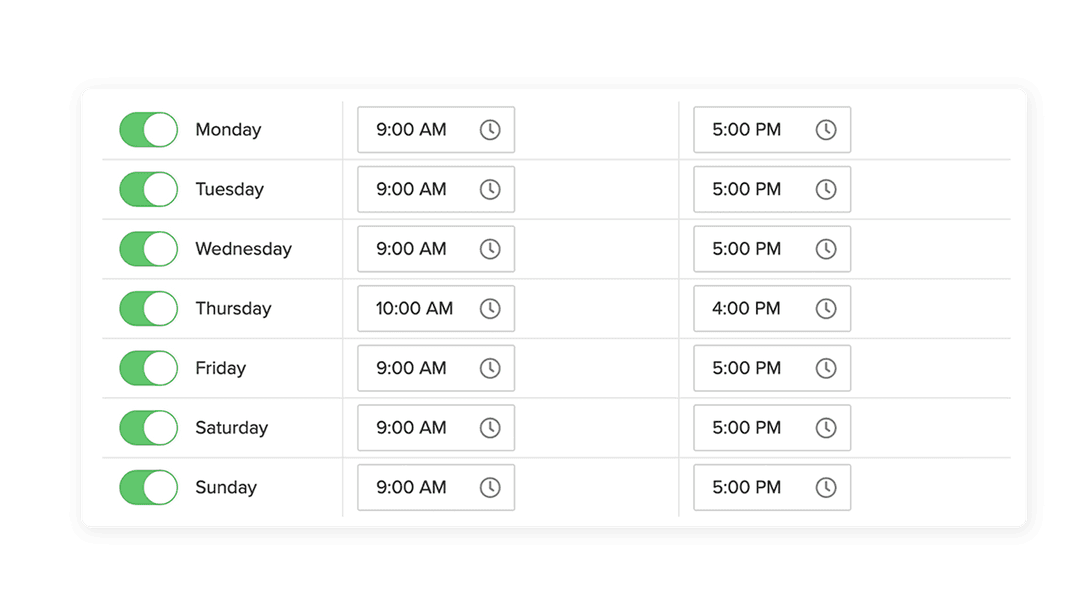 An image of booking days and time slots in Vagaro's business calendar software.